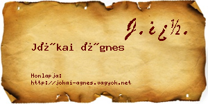 Jókai Ágnes névjegykártya