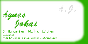 agnes jokai business card